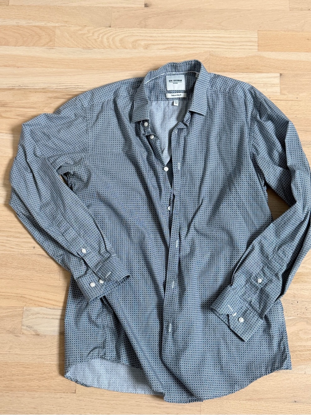 Ben Sherman Gray Micro-Pattern Long-Sleeve Button-Up Shirt